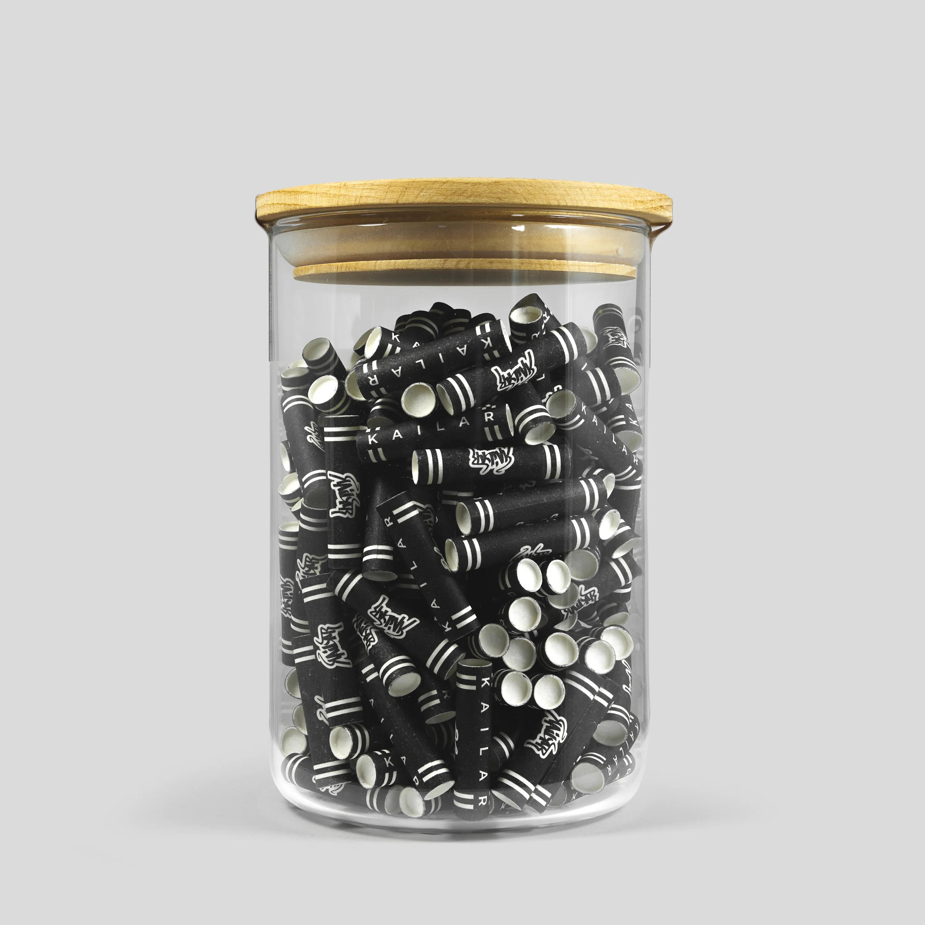 200 Glas Kailar Big Size 9mm Cellulose Aktivkohlefilter